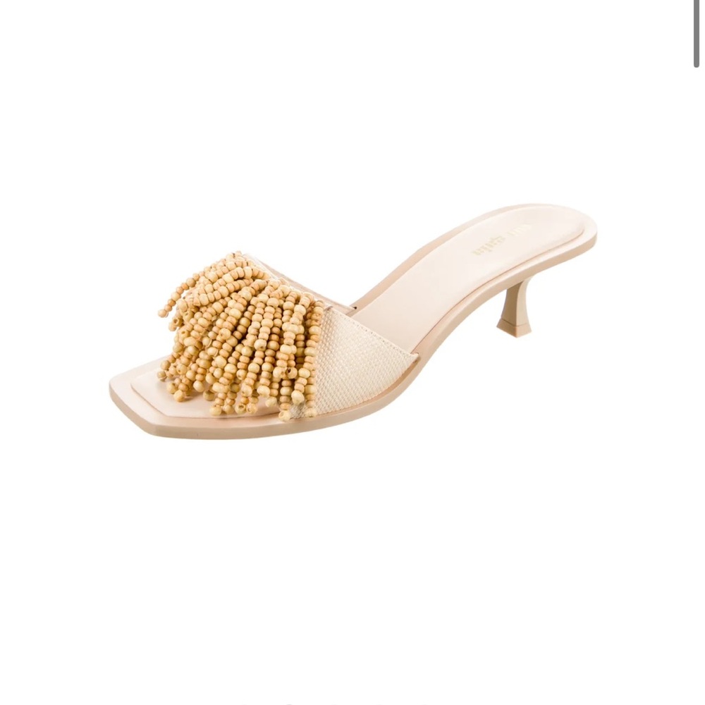 Cult Gaia Raffia Beaded Slides